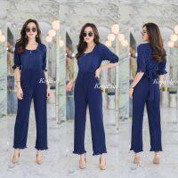 dee-ya shop เสื้อผ้าแฟชั่น Jumpsuit สีกรม พร้อมส่ง