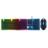 Gaming Keyboard Wired Mouse Set Rainbow Backlight Usb Wired keypad Ergonomic Computer Gaming Mouse For Laptop PC Games