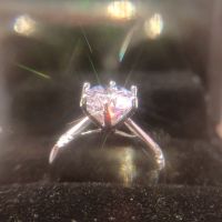 [COD] Classic pt950 platinum-plated super large imitation 2.0Ct Moissanite ring micro-inlaid broken diamond cat claw carat wedding for women