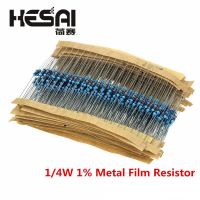 【LZ】 100PCS/Set 1/4W Resistance 1  Metal Film Resistor Pack Assorted Kit 1K 2K 4.7K 10K 100K 220K 220ohm 330ohm 680ohm 1M Resistors