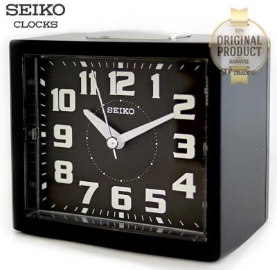 SEIKO นาฬิกาปลุก Quiet Sweep (Snooze) มีไฟ เสียงกริ่ง รุ่น QHK024K - สีดำ (Black)