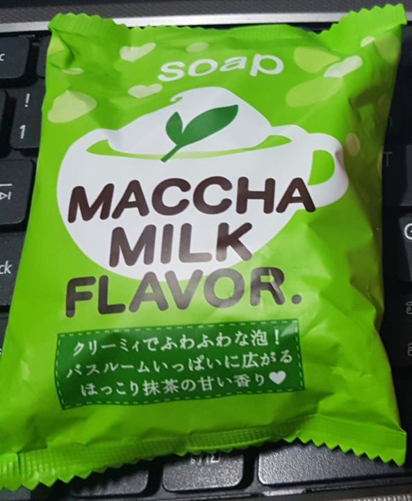 สบู่มัชชะ-มิลค์-เฟลเวอร์-โซป-กลิ่นชาเขียว-maccha-milk-flavor-1-ก้อน-สดชื่นด้วยกลิ่นชาเขียว