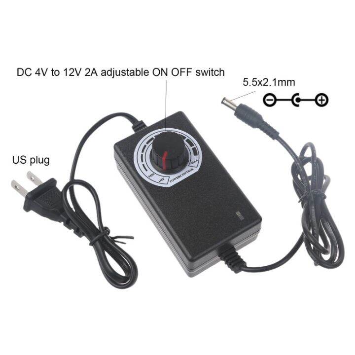 ACDC 100-220V to DC 1-24V 3-12V 2A Adjustable Power Adapter Voltage ...