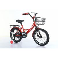 Toy: Children bicycle (3/8 years) with balance wheels, brakes and basket. 16 inches.