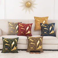 Luxury Velvet Blue Cushion Covers Decorative Pillow Cases Throw Pillowcases 45 x 45cm Bronzing Soft Cushion Bedroom Home Decoration