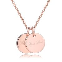 Letter First Love Double Round Pendant Necklace for Women Rose White Gold Color Fashion Jewelry Valentines Day Present N363 Fashion Chain Necklaces