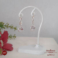 MT ต่างหูห่วงเงินแท้ ตุ้งติ้ง CZ สีม่วงอ่อน Solid 925 Sterling Silver Earrings (se903-2) MT Jewelry มณีธารา