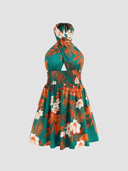 Cider Boho Cross Halter Mini Dress Lazada PH