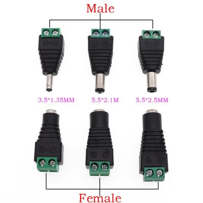 1pcs  Female  Male DC Connector 5.5 x 2.1MM 5.5*2.5MM 3.5*1.35MM Power Jack Adapter Plug Led Strip Light  Wires Leads Adapters