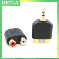 QB7LA Store Gold plated 3.5mm AUX male to 2 RCA Female Audio Adapter Splitter Connector 3pole Stereo for pc Speaker Earphone Headphone