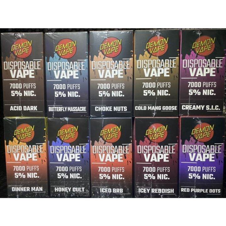 ecig DEMON VAPE 7000 Puffs 15/30mg Nic Rechargeable Disposable demonvape Lazada PH