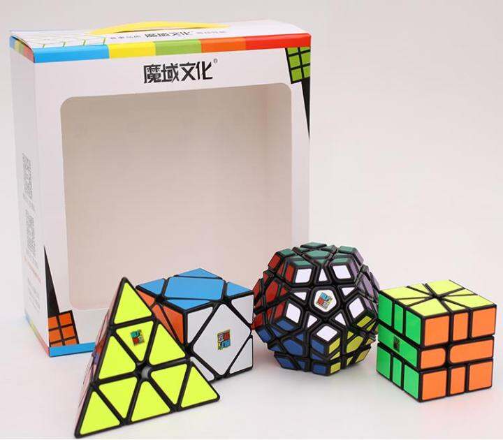 ecube-moyu-meilong-skewb-bundle-set-gift-magic-carbon-cubing-classroom-4pcs-packing-cubes-speed-cube-puzzle-educational-toys