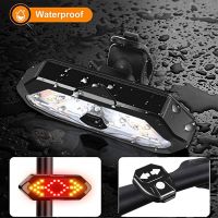 ❅ Bike Light Turn Signal Remote Rear Lamp LED Waterproof Cycling Taillight USB Rechargeable Night Riding Tail Light with Horn