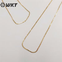 WT-BFN058 Unique Korea Handmade ss Chain 18K Real Gold Plated Resist Tarnishale Beads Metal Chain Necklace Jewelry Chain