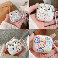 Korean Smiley Flower Case for Apple AirPods 3 Transparent Protective Cover for AirPods 1 2 AirPods Pro 2nd Cases with Keychain