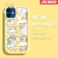 เคส JIUMOO สำหรับ iPhone 12 iPhone 12 Pro Max เคสลายการ์ตูนม้าสีรุ้งสีสันสดใสน่ารักกล้องมอนสเตอร์น้อยนิ่มสำหรับเลนส์กันกระแทกแบบใสเคสมือถือป้องกันซิลิโคนเรียบง่ายปลอกความคิดสร้างสรรค์โปร่งใส