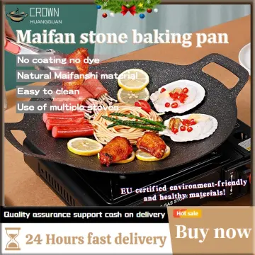  Korean Style BBQ Grill Pan with Maifan Coated Surface Non-stick  Smokeless Barbecue Plate for Indoor Outdoor Grilling: Home & Kitchen