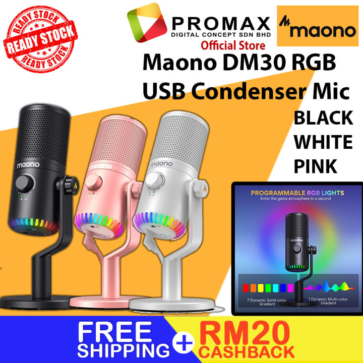 DM30 RGB Gaming Condenser USB Microphone