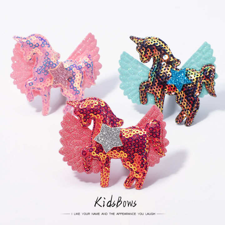 Hair Clips for Girls,10 Pcs Cute Animals Unicorn Horses Hair Accessories  Colourful Barrettes Hair Pins for Kids Baby Little Girls Children Birthday