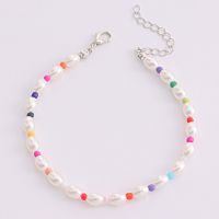 [COD] European and cross-border simple geometric oval pearl anklet female temperament beach rice bead