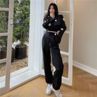 Flower Drawstring At Hem Suit Short Coat 2021 Early Autumn New Versatile Black Long Sleeve French Retro Women S Fashion