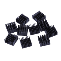 50 Pcs Black Aluminum Cooler Radiator Heat Sink Heatsink 20mm x 20mm x 10mm