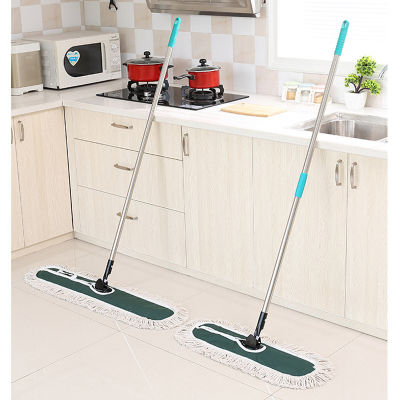 【cw】Large cotton thread Flat Mop with adjustable Handle Harood Floor clean Office home Industrial Mop Cleaner Dry Dust floor Mop ！