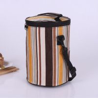 [COD] Thickened insulation bag lunch box round student large with rice hand carry waterproof