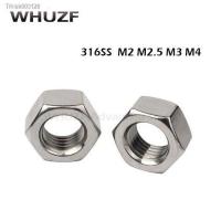 ❧▦ 100PCS Hex Nuts Marine Grade 316 A4 Stainless Steel Nut For M2 M2.5 M3 M4 M5 M6 M8 Metric Bolt Screw