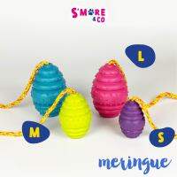 Smore and Co ของเล่นสุนัข Meringue ลูกบอลทรงรีเเบบปุ่ม มีเชือกดึง [Rubber Dog Toys]