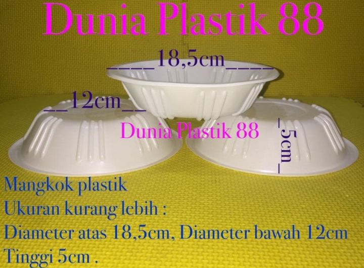 Isi50pcs Mangkok 7b Cup Wadah Makan Kuah Plastik Putih Susu Bulat