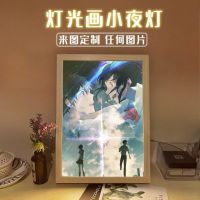 Your Name Light Painting Zoro Glow Painting Gundam Decorative Painting Bedroom Bedside Night Light Ambient Light Anime 【SEP】