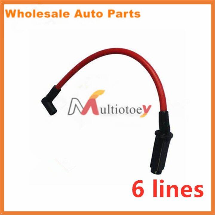 6 Lines SERLS67 JDMSPEED Performance Red 10.5Mm Ignition Spark Plug Wires Fit For GM 3800 Series