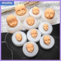 MUMU DIY ตกแต่งเค้ก รุ่น Q อุปกรณ์ดัดแปลงตุ๊กตา แม่พิมพ์ใบหน้า 3 มิติ แม่พิมพ์ซิลิโคนใบหน้าเด็ก Clay Head Sculpey