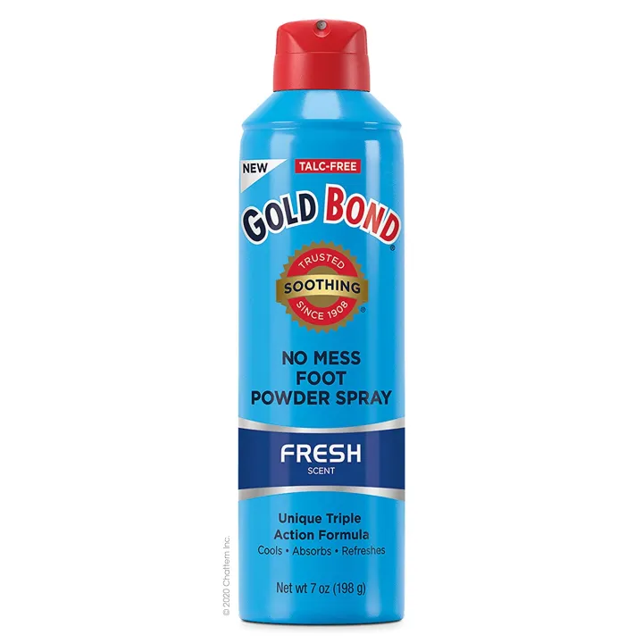 Gold Bond Soothing No Mess Foot Powder Spray with Unique Triple Action
