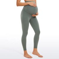 Custom Logo Workout Moma Stretchy Green Maternity Yoga Leggings For Women