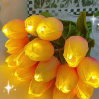 ดอกทิวลิปดอกไม้ประดิษฐ์ LED ไฟกลางคืนตกแต่งภายในช่อดอกไม้โคมไฟจำลองดอกทิวลิปโคมไฟตั้งโต๊ะข้างเตียงบรรยากาศ Light