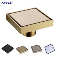 AODEYI Free Shipping New 100% Brass Shower Drain Bathroom Floor Drain Tile Insert Square Anti-odor Floor Waste Grates 100X100 Traps Drains