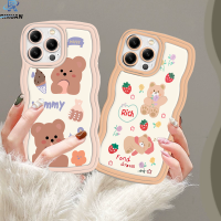 Rixuan เคส Realme C53 C55 C33 C30s C30 C31 C11 C12 C35 Realme10 9i 8i 6 5 7i C25 C21Y C25Y C20 C3 C2 Narzo50ตลกชอบฝันรวยหมีขอบลอน C15