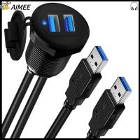 AIMEE อลูมิเนียมอัลลอย สายต่อ กันน้ำครับ แดชบอร์ด แผง สายเคเบิลติดตั้งในรถยนต์ USB 3.0