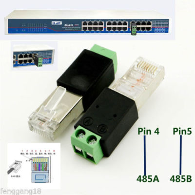 【Best-Selling】 Huilopker MALL 1Pcs RJ45ชาย2ขา (4 5P) สกรู Terminal Adapter Connector Splitter กล้องวงจรปิด DVR