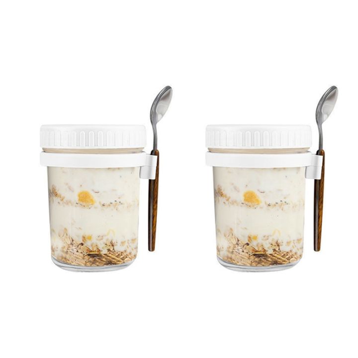 4pcs, Overnight Oats Containers With Lids And Spoons, 10oz Glass Overnight  Oats Jars With Measurements, Overnight Oatmeal Jars, Food Storage Mason Jar