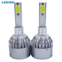 Leewa 2ชิ้นไฟตัดหมอกหลอดไฟ Led อัตโนมัติแบบออโต้ในที่เดียวไฟหน้ารถมอเตอร์ไซค์แบบ Led 2 Cob 6000K C6 72W 7600lm H1 Ca2879