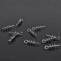 100/200PCS Fishing Hook Connector Soft Bait Spring Centering Pins Fixed Latch Needle Spring Twist Crank Lock For Soft Lure