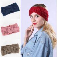 Women Knitted cross warm headband Headwear headwrap Sports turban H007