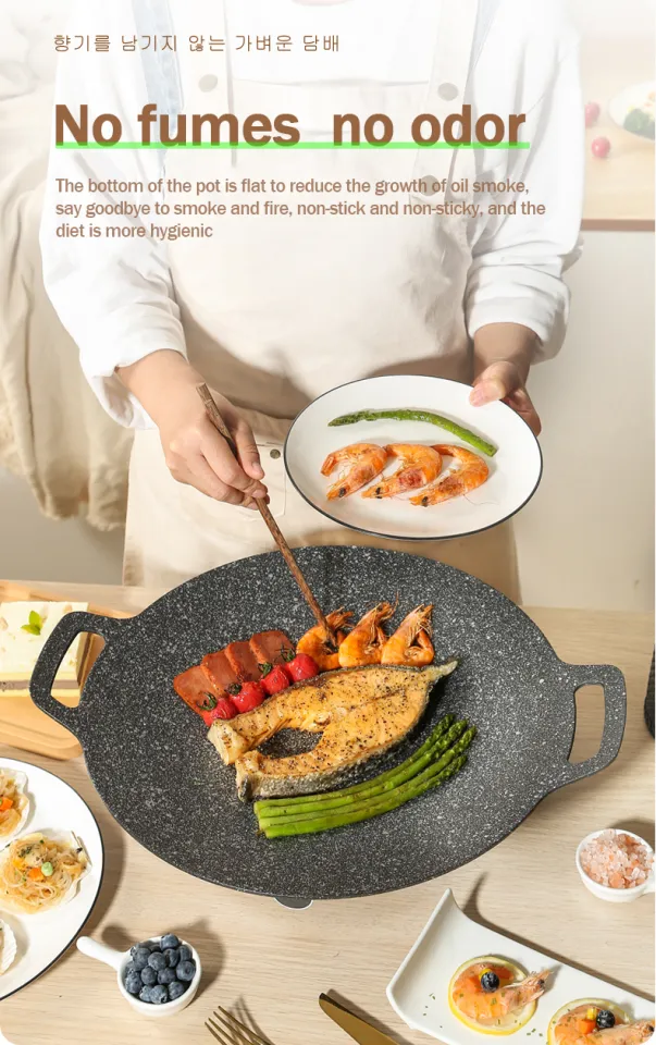 Korean BBQ Grill Pan with Maifan Stone Coated Surface Non-Stick