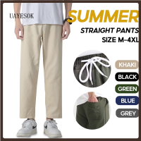 UAYESOK- Men Chino Pants Straight Tapered Trousers Long Pants  Slim Fit Regular Fit  Slacks 100% Cotton Smart Casual Relaxed Cargo Pants