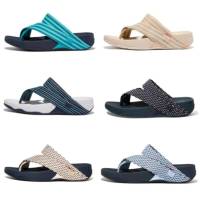 เช็คด่วนสีมาใหม่ Fitflop Sling Weave Toe รองเท้าผู้หญิงและผู้ชาย รุ่มฮิต สีมาใหม่