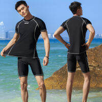 2022 New Style Mens Surfing Suit Split Quick-Drying Sunscreen Short-Sleeved Five-Point Shorts Swimsuit Swimming Surfing Suit