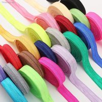 ❅♘ 5 Yard 15mm Solid Color Shiny FOE Foldover Elastic Band Hair Bands Headband Dress Decoration DIY Sewing Accessories